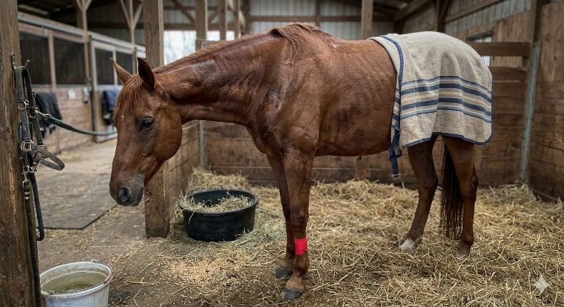 Caballo con signología correspondiente a AIE